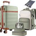 YAMTION Luggage Sets 6 Piece,Hardside 20In Suitcase with Spinner Wheels,TSA Lock,Carry On Suitcase Travel Essentials for Personal Items,Green