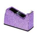 Bling Crystal Luxury Handmade Diamond Desktop Tape Dispenser for Fashion Girls Women Office(Purple)