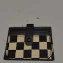 Slim Wallet for Women Ladies Teen Girls Female Credit Card Holder Cute Aesthetic Unique Modern RFID Checkered Cardholder Keychain, Black Black White