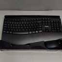 Wireless Keyboard and Mouse Combo,2.4G Full Size Wave Keys Ergonomic Keyboard with Wrist Rest for Natural Typing, 3 DPI Adjustable Ergonomic Silent Mouse for Computer/Laptop/Windows/Mac (Black)