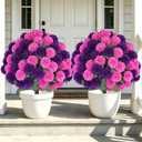Artificial Flowers with Spike for Outdoor: 33in, Pink Purple, 2 Pcs