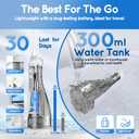 Mornwell Water Flosser Cordless, Water Flossers for Teeth - 300ML Tank and 4 Jet Tips, 3 Modes Portable Dental Oral Irrigator, Braces Care, Rechargeable Waterproof Portable Water Flosser (White)