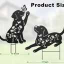 Metal Dog Garden Decor for Outside, 17 Inch Labrador Dog Gifts for Women Men, Rust-Proof Garden Stakes Black Silhouette Yard Art Statues, Yard Decorative for Patio Lawn Ornaments, Set of 2