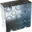 Hubbell-Raco 8257 2-1/8-Inch Deep, 1/2-Inch and 3/4-Inch Side Knockouts Welded 4-11/16-Inch Square Box, Steel
