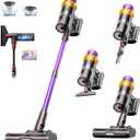 Cordless Vacuum Cleaner, 550W 45KPA 70 Mins Vacuum Cleaners for Home, Self-Standing Cordless Vacuum with Charging Dock Station, LED Display, Upgraded Anti-Tangle Stick Vacuum for Pet Hair/Carpet/Floor