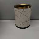 Small Fancy Bathroom Trash Can, Metal Trash can Covered with Leather, Open Top,Hide The Garbage Bag, Bathroom, Living Room, Bedroom, Office, Bank, Hotel (12l-Chinese Style)