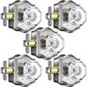 5 Pack Crystal Door Knobs Interior with Lock, Modern Octagon Glass Door Knobs, Satin Nickel Crystal Doorknobs with Lock for Bedroom, Glass Bathroom Doorknob