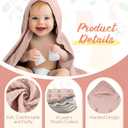 VitalCozy 8 Pcs Baby Muslin Hooded Bath Towels and Washcloths, Muslin Hooded Baby Towels Absorbent Blankets for Gift Newborn Infant Shower (Pink,White)
