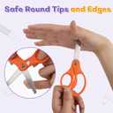 BURVAGY 48 Packs 5" Small School Student Blunt Tip Craft Kids Scissors, Stainless Steel Blades Comfort Grip 5 Inch Safety Scissors Bulk for Children Toodler Cutting Paper