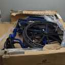 Drive Medical Blue Streak Lightweight Wheelchair - Portable Folding Mobility Aid - Swing-Away Footrests - Desk Arms - Durable Steel Frame - Easy Transport & Storage - 18-Inch Seat