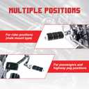 INNOGLOW Motorcycle Foot Pegs Footrest Aluminum Black Rubbe Anti Vibration Footpegs Male Mount Pegs for Harley Davidson H-D 8000 8002