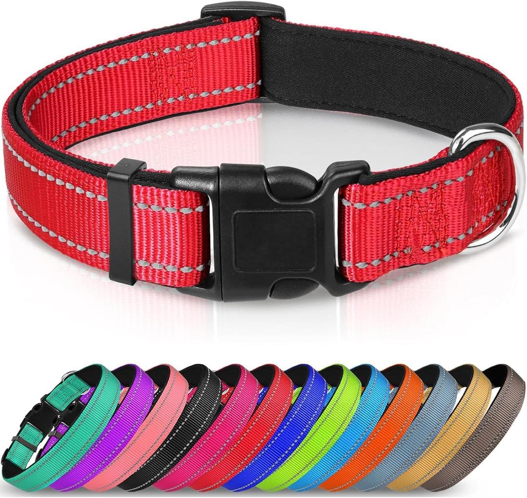 Reflective Durable Nylon Dog Collar, Adjustable Quick Release Buckle Pet Collars for Extra Small