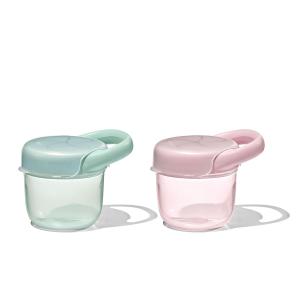 OXO Tot Snack Cup with Lid  2 Pack, Opal and Blossom