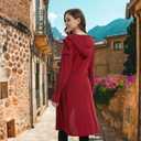 Medieval Clothing Women Renaissance Witches Costume Viking Gothic Dresses Cosplay for Halloween (Red, L)