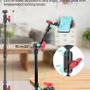 22" Magic Arm w Clamp Mount, Overhead Desk Phone Mount Stand, Adjustable Articulating Friction Camera Boom Arm w 1/4" Thread for Phone Video Light Webcam Action Camera Tripod Mic
