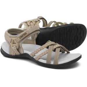 UBFEN Women's Hiking Comfort Sport Sandals Beach Vacation Camping Casual Sport Sandals with Adjustable Straps and Arch Support, Size 41