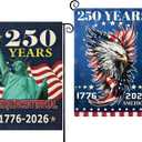 2PCS 250th Anniversary American Garden Flag,July 4th Independence Day Patriotic Banner,Double-Sided Waterproof 1776-2026 Commemorative Flags