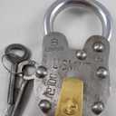 Antique Style U S Mint Padlock w/ 2 Skeleton Keys
