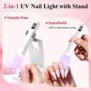 YSC Handheld UV Light for Gel Nails, Mini Portable Cordless UV Pen Light for Nails with Stands and LCD Display, Fast Flash Curing Nail Dryer for Home Salon & DIY Manicure