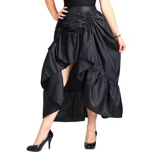 COSDREAMER Women's Steampunk Gothic High Low Skirt Victorian Bustle Skirt (XX-Large, Black)