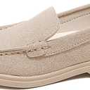 SOFMUO Toddler Boys Girls Loafers Slip On Little Kids Oxford Dress Flats Casual Boat Shoes School Uniform Moccasin Daily Walking Shoes (Suede/Beige)