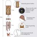 YHmall Butterfly Wind Chimes for Outside, 35'' Solar Wind Chimes Butterfly Gifts for Women Grandma Mom Solar Lanterns Memorial WindChimes Outdoors for Garden Christmas Decor