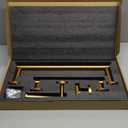 GERZWY Bathroom 4-Pieces Accessories Sets Gold Stainless Steel - 18-Inch Double Towel Bar Coat Hook 12-Inch Hand Towel Bar Toilet Paper Holder AG1102C(45) 01C(30.5) C5C7B-4BE