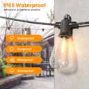 ZOTOYI Outdoor String Lights50FT Patio Lights with 27 Vintage Edison Bulbs (2 Spare)ST38 Waterproof Outside Hanging Light for Backyard, Bistro, Cafe, Gazebo, Porch Decor, Dimmable 2700K