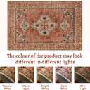 Tangsoo Boho 9x12 Area Rug for Living Room, Washable Vintage Rug Indoor Non Slip Large Area Rugs, Print Oriental Carpet Soft Low Pile Foldable Floor Room Rug for Bedroom Dining Room Terracotta