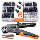 Preciva Crimping Tool Connector kit, 1050Pcs JST-SM Connectors Set, AWG28-18/0.08-1mm² Ratcheting Crimper Tool for Dupont, Molex, ATX, JST Series