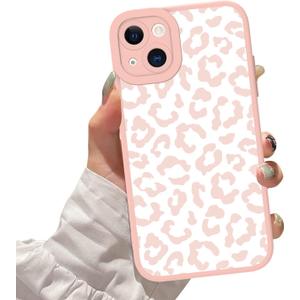 ZIYE for iPhone 13 Case Pink Leopard Pattern Phone Case with Camera Protection,TPU Silicone Rubber Protective Cover Cheetah Design Cases Compatible with iPhone 13 6.1 Inch