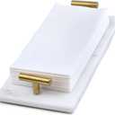 Guest Towel Holder Tray for Bathroom - White Marble-Tray - Napkin Holder for-Bathroom - Paper Hand Towel Holder.
