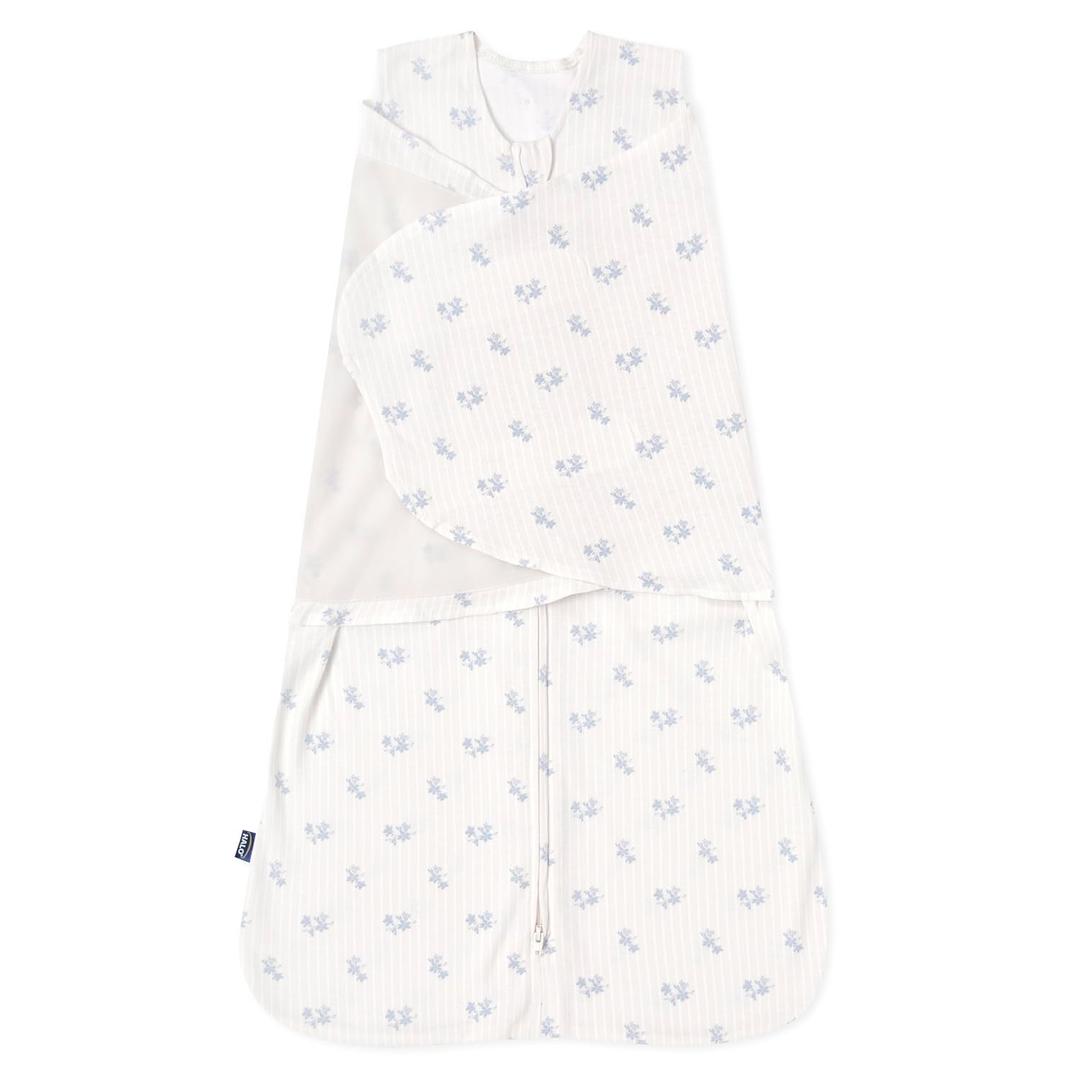 HALO 100% Cotton Sleepsack Swaddle, 3-Way Adjustable Wearable Blanket, TOG 1.5, Floral Vintage Stripe, Small, 3-6 Months