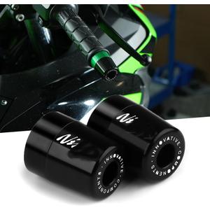 Handlebar Grip End For Ninja 250 300 400 650 1000 400R 250R 250SX 1000SX H2R ZX14R ZX10R ZX6R Motorcycle CNC Aluminum Handlebar Bar Ends Plug Balance Pad Accessories