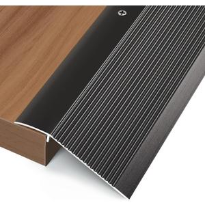 Aluminum Floor Transition Strip, Door Thresholds Bridge The Height Less Than 1.6, for Tile, Hardwood, Laminate, Vinyl, Concrete, Size 363.90.35 (Black)
