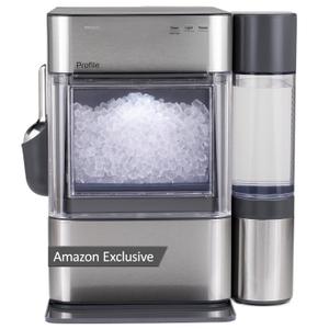 GE Profile Opal Ultra, Countertop Nugget Ice Maker, 1 Gal XL Side Tank, 38 lbs/Day, Pebble Pellet Crushed Ice Machine, WiFi Stainless Steel
