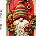 2 x Autumn Door Banner Set 35x71 Inch Home Porch Decoration Fall Gnome Sunflower Pumpkin Floral Wreath Front Door Wall Hanging Party Holiday Outdoor Decoration