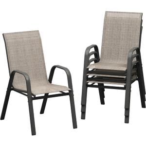Patio Folding Chairs Set of 4, Outdoor Folding Chairs with Durable Rust-Resistant Frame and Breathable Textilene Material for Outside, 21.26"D x 29"W x 37.8"H
