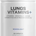 Codeage Lungs Vitamins, A, C, D, E, B6, Milk Thistle Lung Supplement, Zinc & Magnesium, Cordyceps, Reishi, Chaga, Poria, Tylophora, Ginger, Peppermint Leaf Organic Herb Cleanse - Non-GMO - 90 Capsules