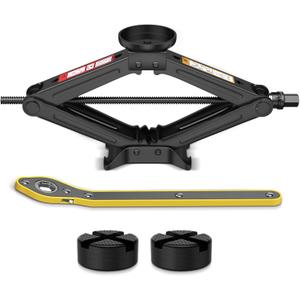 Portable Car Scissor Jack 2 Ton, Rubber Top Car Lift Jack with Ratcheting Handle,Tire Changing kit for Auto SUV MPV