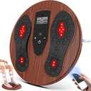 Rechargeable Foot Massager for Neuropathy with 660-850 Red Light Therapy EMS &TENS Foot Stimulator for Neuropathy, Electrical Nerve Stimulator, Relieve and Improve Pain and Plantar Fasciitis (Wood)
