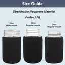 32oz Wide Mouth Mason Jar Sleeve, 4 Pcs Insulated Cozy Neoprene Canning Cover fits 24oz and 32oz Regular Mouth Mason jars(Black)