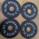 Fitvids 1 Inch Standard Barbell Weight Plates, 2.5 LB to 45 LB Plates for Home Gym Strength Training, Deep Grip Edge