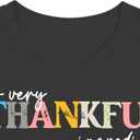 Thanksgiving Shirt for Women Fall Pumpkin Bow T-Shirt Funny Thankful Blessed Tee Tops (L)