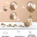 Metallic Champagne Gold Balloons, 113 pcs 18/12/10/5 Inch Champagne Gold Balloon Garland Arch Kit, Different Sizes Chrome Champagne Gold Latex Party Balloons for Birthday Wedding New Year Decorations