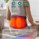 Cordless Heating Pad for Back Pain Relief with Massager, Wearable Portable Back Heating Pad with 3 Heat, 5 Vibration, Timer, Rechargeable Back Brace 47-60", 3 Ways to Power, Gift for Mom Women Men