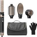 Infiniti PRO CONAIR Wet-to-Dry Styling Wand, Multi Hair Styling Tool for Curls, Waves, Blowouts, and Volume, 4 Attachments & Storage Bag,  Black