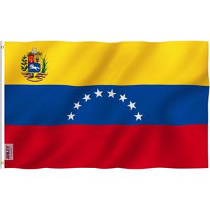Anley Fly Breeze 3x5 Foot Venezuela 8 Stars Flag - Vivid Color and Fade proof - Canvas Header and Double Stitched - Bolivarian Republic of Venezuela Flags Polyester with Brass Grommets 3 X 5 Ft