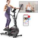 Sunny Health & Fitness Smart Upright Elliptical w/Pulse Sensor Built-in, Indoor Full-Body Cross-Training & Cardio Exercise Machine for Home, Free SunnyFit App Connection, Optional Long Stride Length