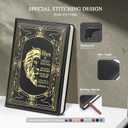 Christian Gifts,A5 Hardcover Leather Journal for Women - 200 Pages Premium Paper Notebook,Lion Journal with 180 Lay Flat Design for Daily Diary, Prayer & Planning (Lion Black)